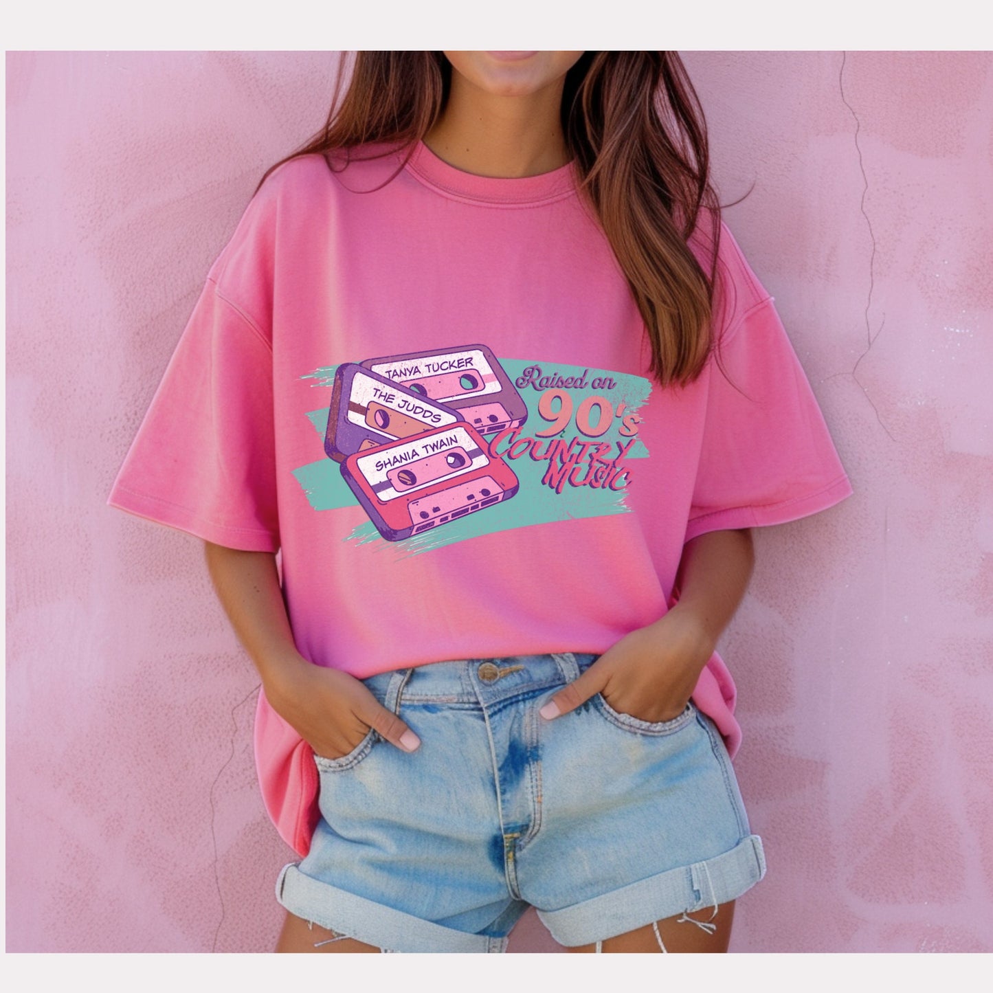 Raised on 90's country music - Tanya Tucker, Shania Twain, The Judds - cassette tapes nostalgia shirt