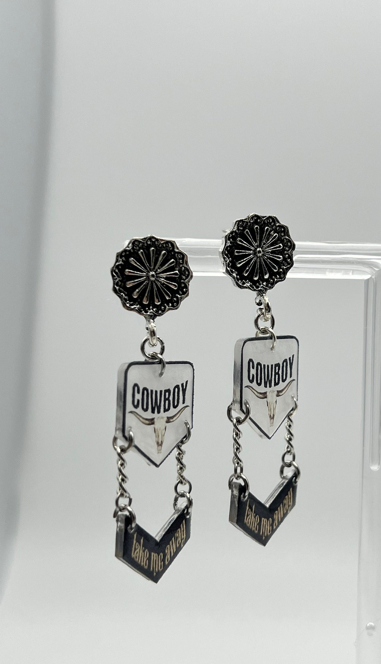 Cowboy Take Me Away! Western Concho Earrings