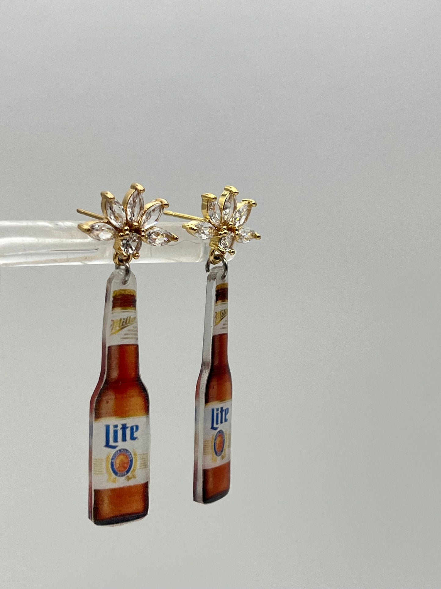 Miller Lite Beer Bottle earrings