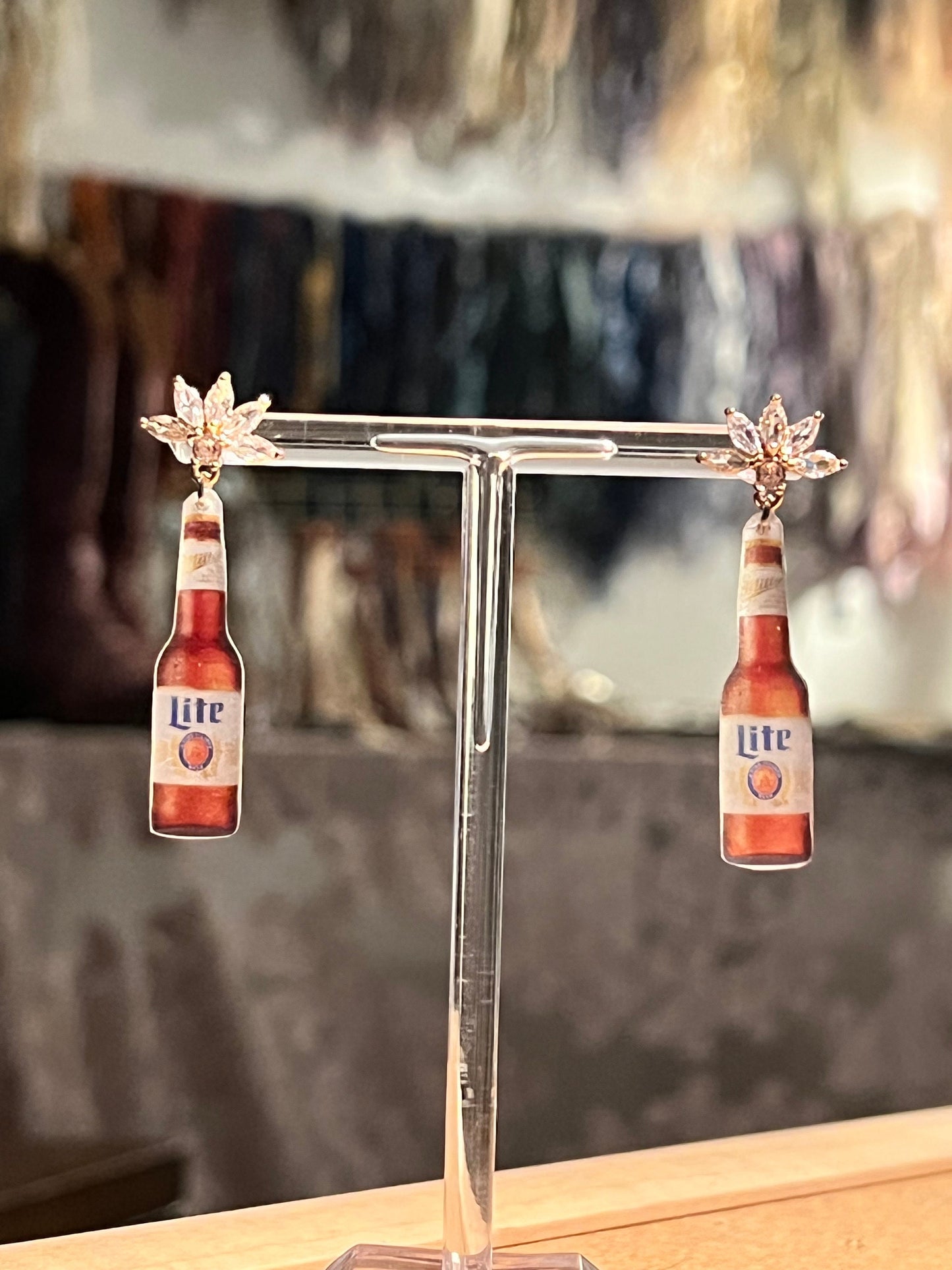 Miller Lite Beer Bottle earrings