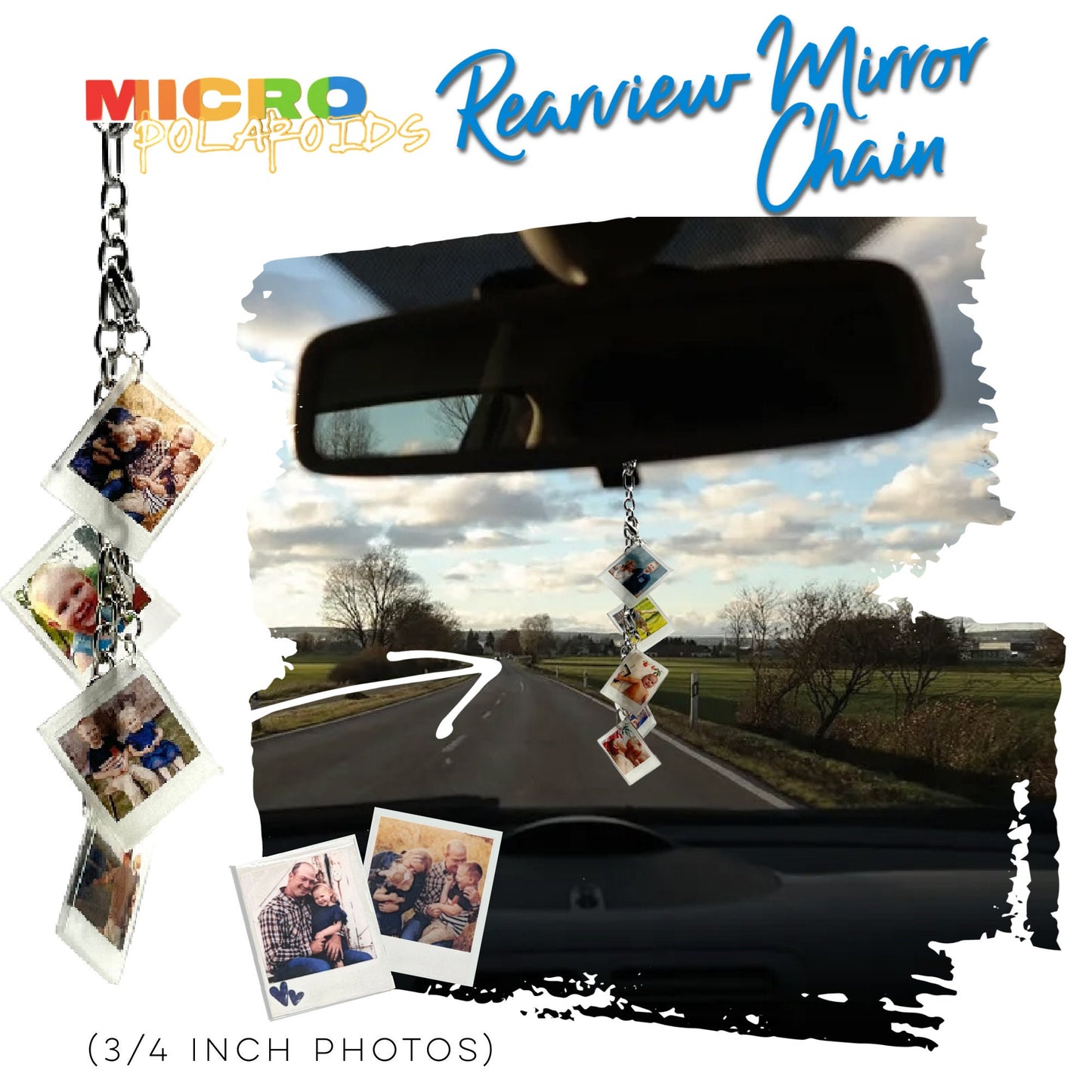 Custom Photo Rearview Mirror Chain {Micro Memories}