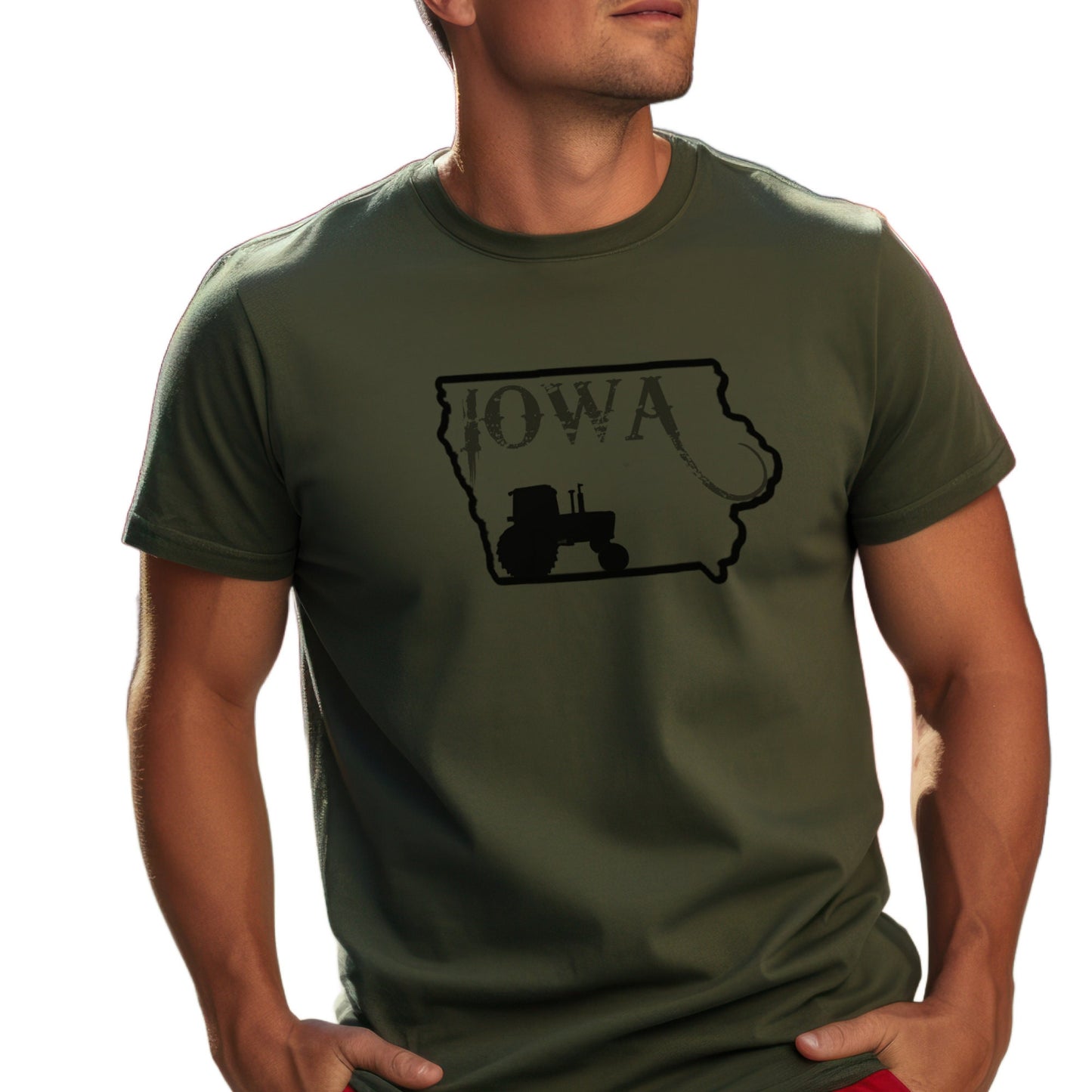 4450 & Iowa Silhouette John Deere Farming T-shirt