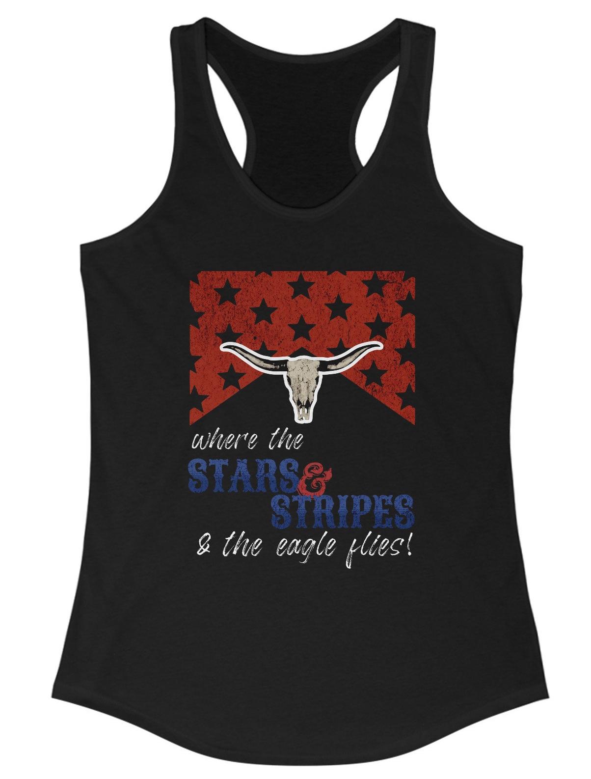 Where the Stars and Stripes & The Eagle Flies - 4th of July Tank Top Aaron Tippin Tribute