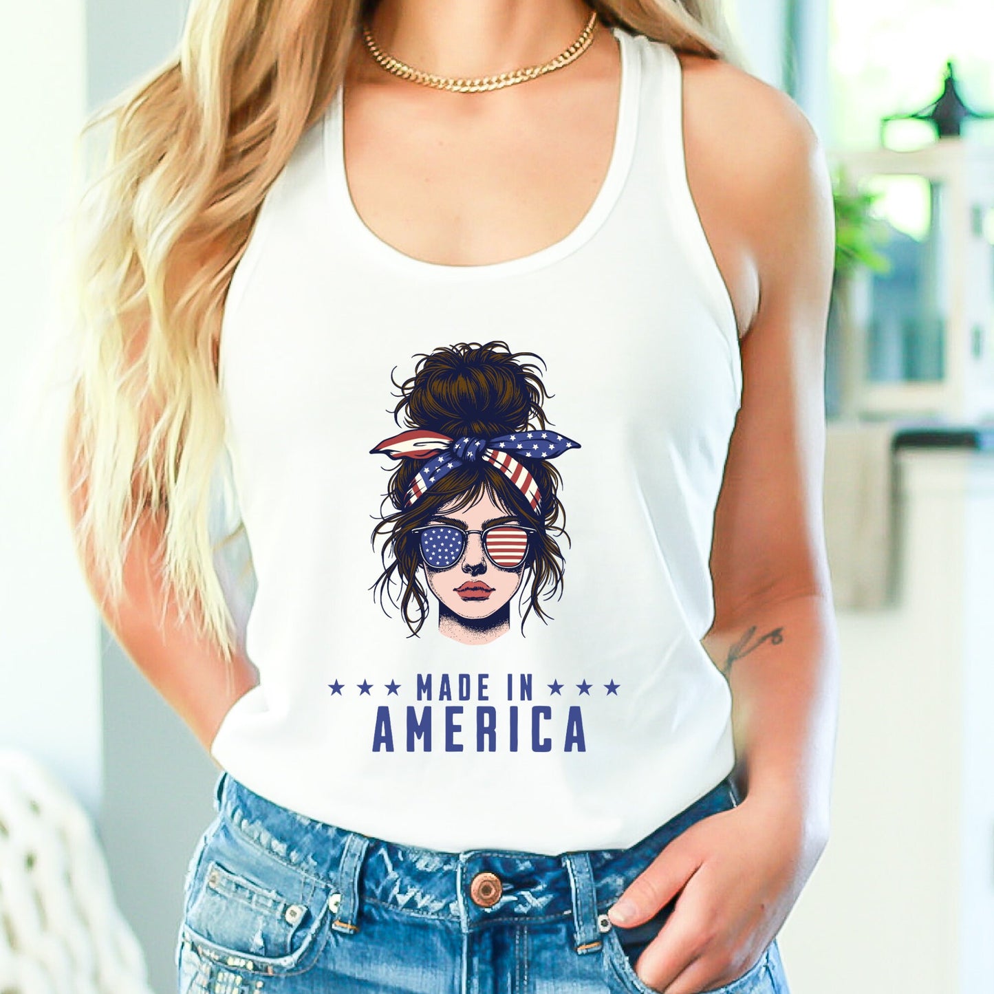 "Made in America" Brunette, Blonde or Redhead - 4th of July Tank Top