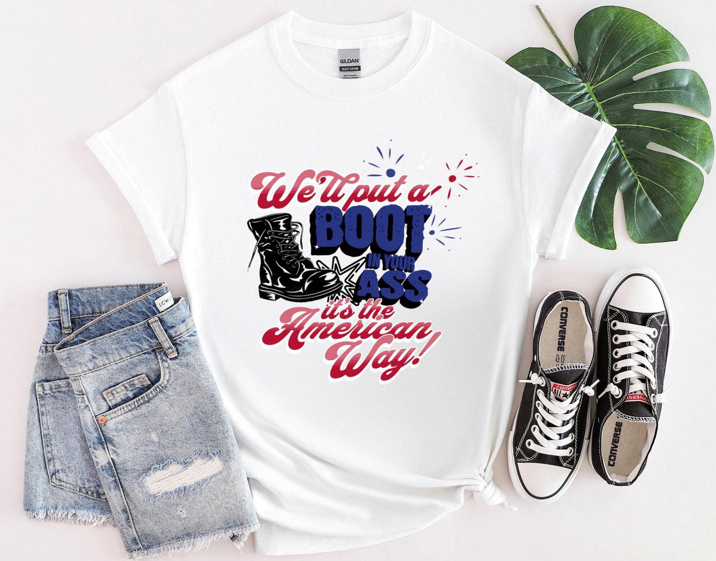 Unisex Soft Style 4th of July "We'll Put a Boot in Your Ass" Tribute T-Shirt - Honor Toby Keith and Celebrate America