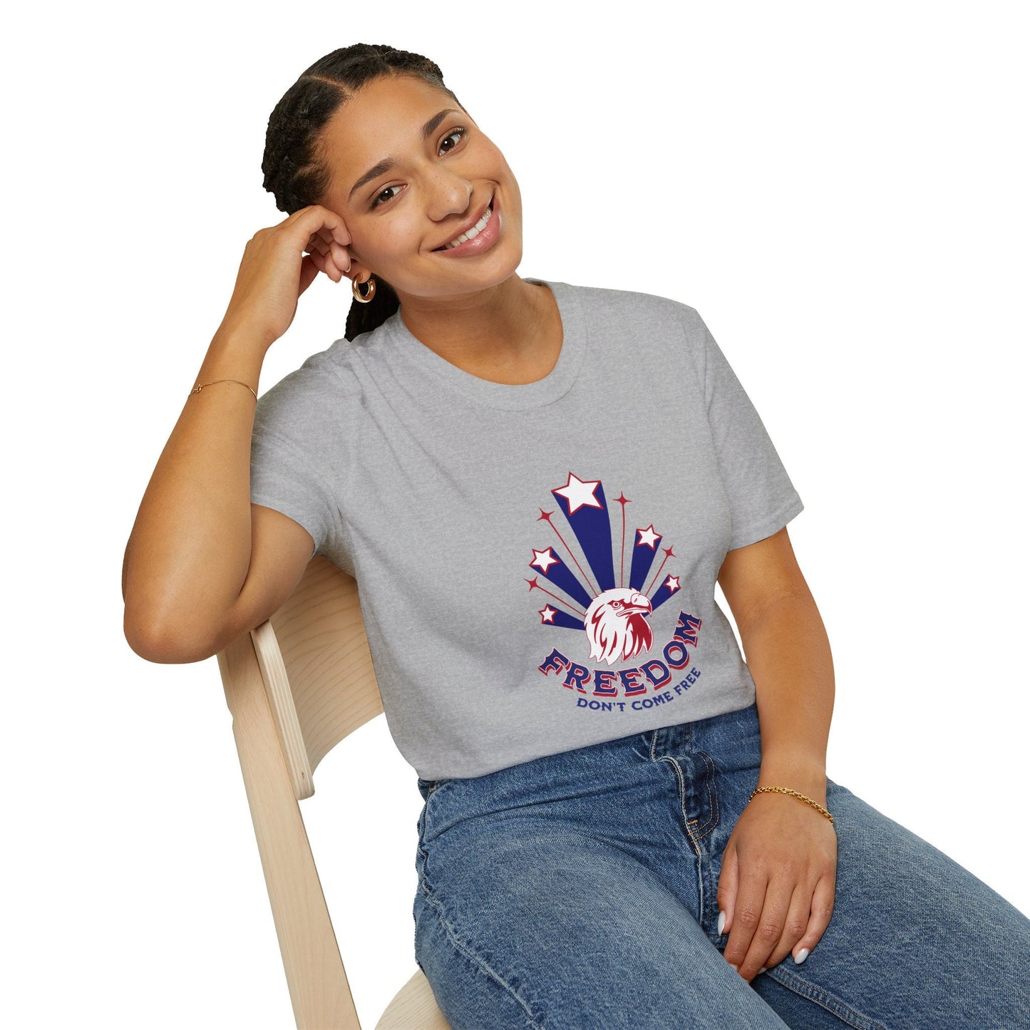 4th of July T-Shirt "Freedom Don't Come Free" Bald Eagle Tribute T-Shirt - Honor Toby Keith and Celebrate Freedom