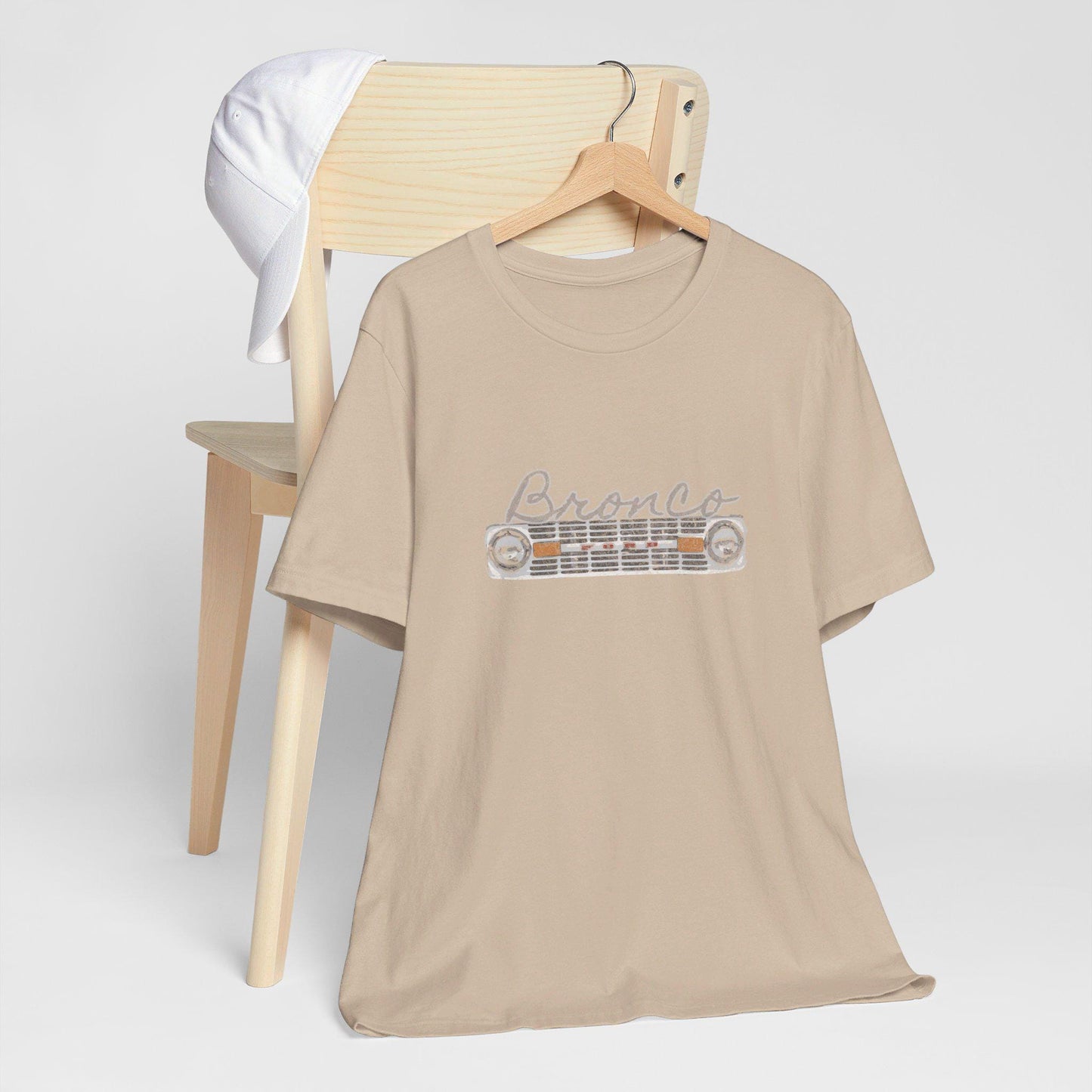 Ford Bronco Hindquarters Grid Vintage Front & Back Design -- Bella+Canvas 3001 Unisex T-Shirt