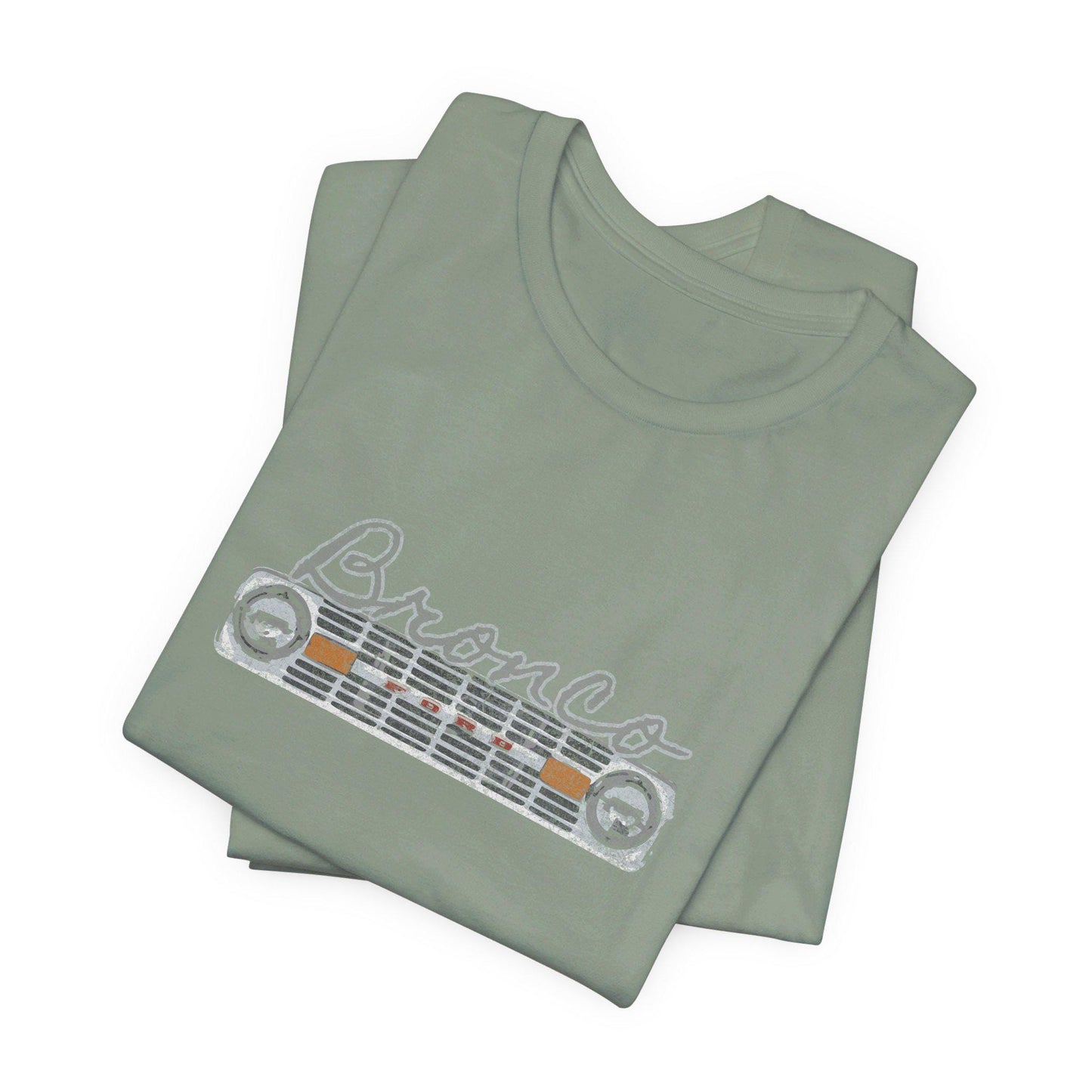 Ford Bronco Hindquarters Grid Vintage Front & Back Design -- Bella+Canvas 3001 Unisex T-Shirt