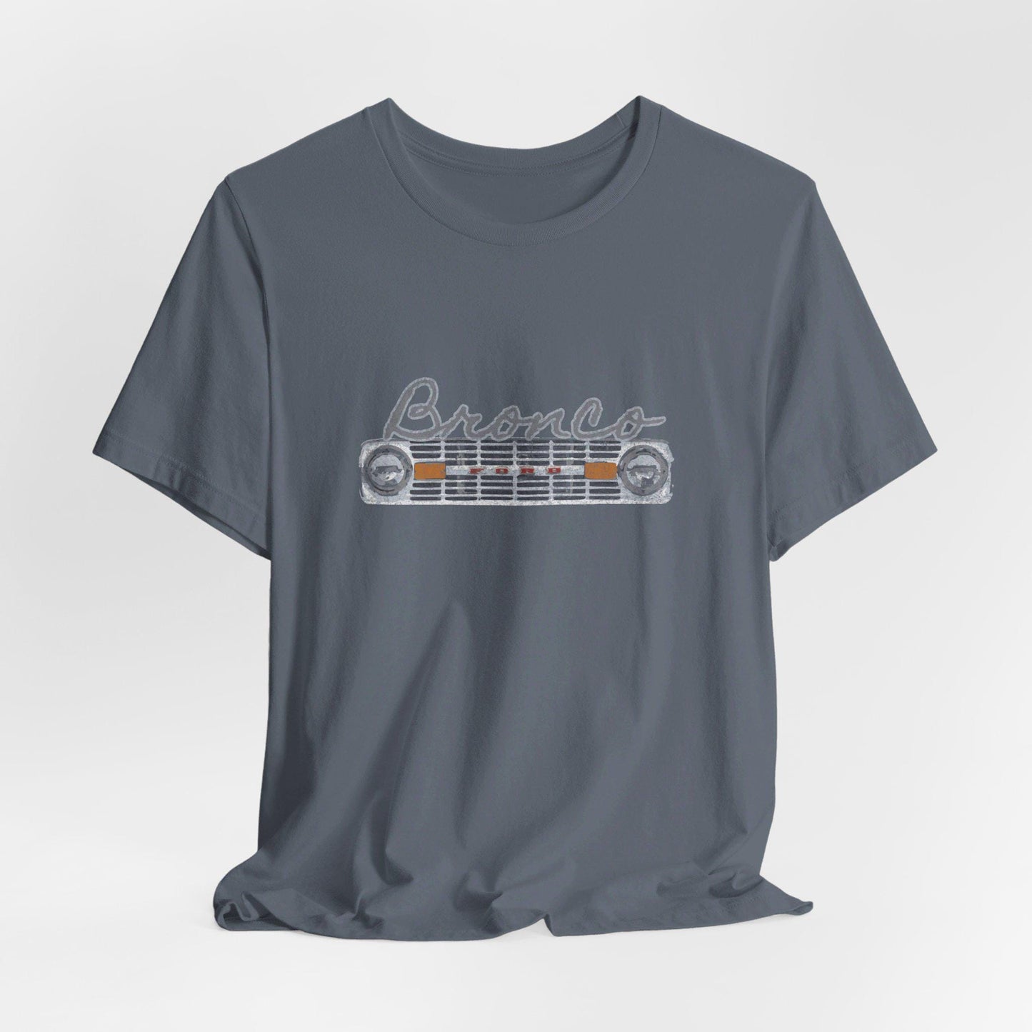 Ford Bronco Hindquarters Grid Vintage Front & Back Design -- Bella+Canvas 3001 Unisex T-Shirt