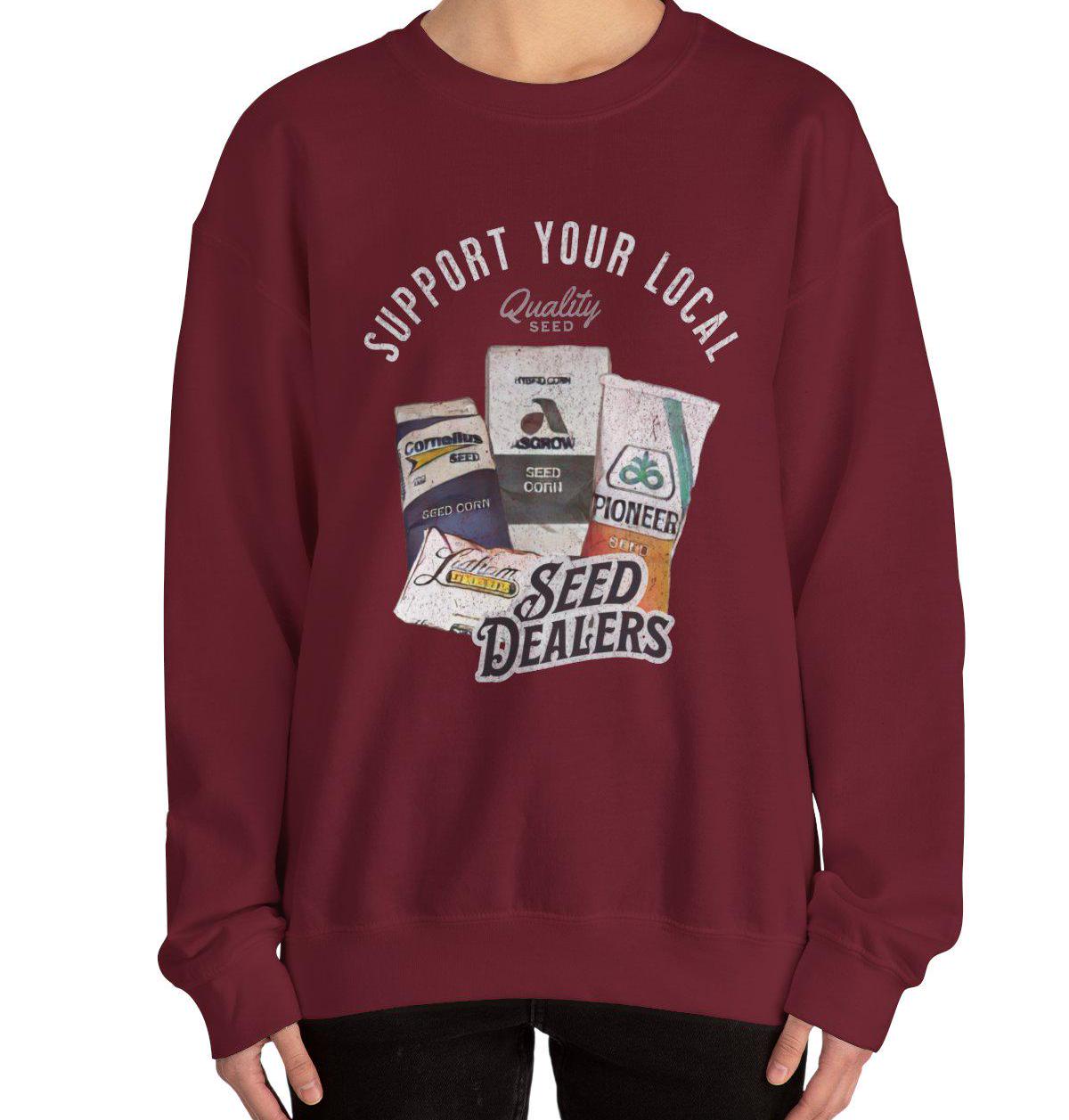 Midwest Farming "Support Your Local Seed Dealer" Crewneck Sweatshirt {Also available in Hoodie and T-shirt!}