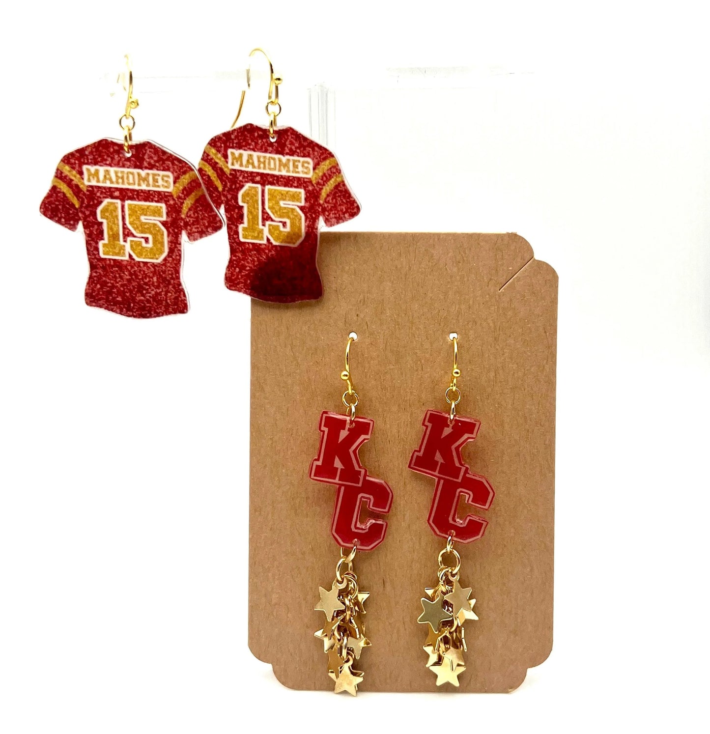 KC Stars & Mahomes Jersey Earrings