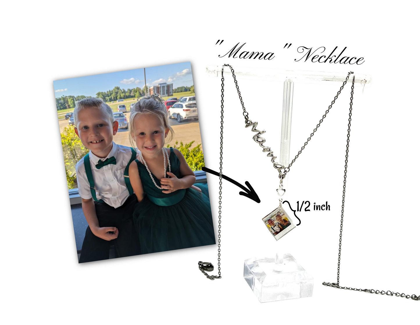 Custom Photo "Mama" Necklace - Single Photo {Micro Memories}