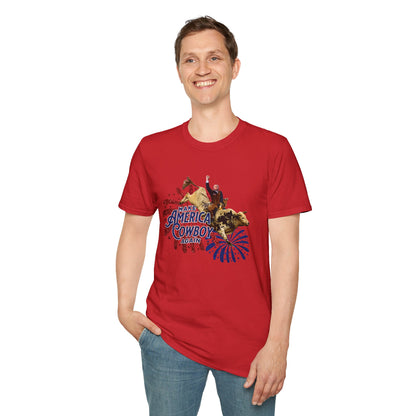 Trump Bull Riding Fireworks Glitter Print