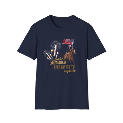 Make America Cowboy Again Trump Rodeo T-Shirt Horse