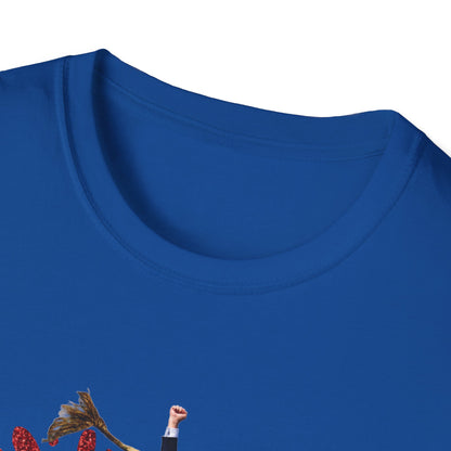 Trump Bull Riding Fireworks Glitter Print