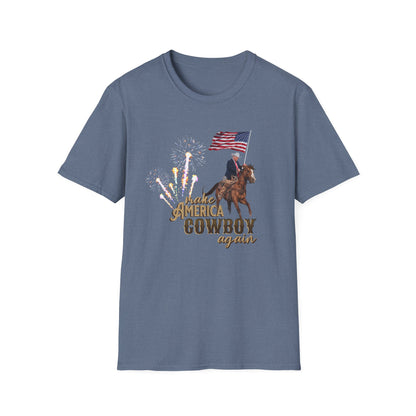 Make America Cowboy Again Trump Rodeo T-Shirt Horse