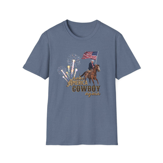 Make America Cowboy Again Trump Rodeo T-Shirt Horse