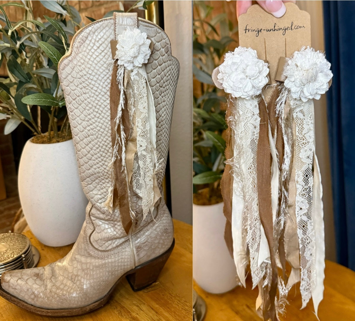 Boot Tassels – Fabric Flower #3