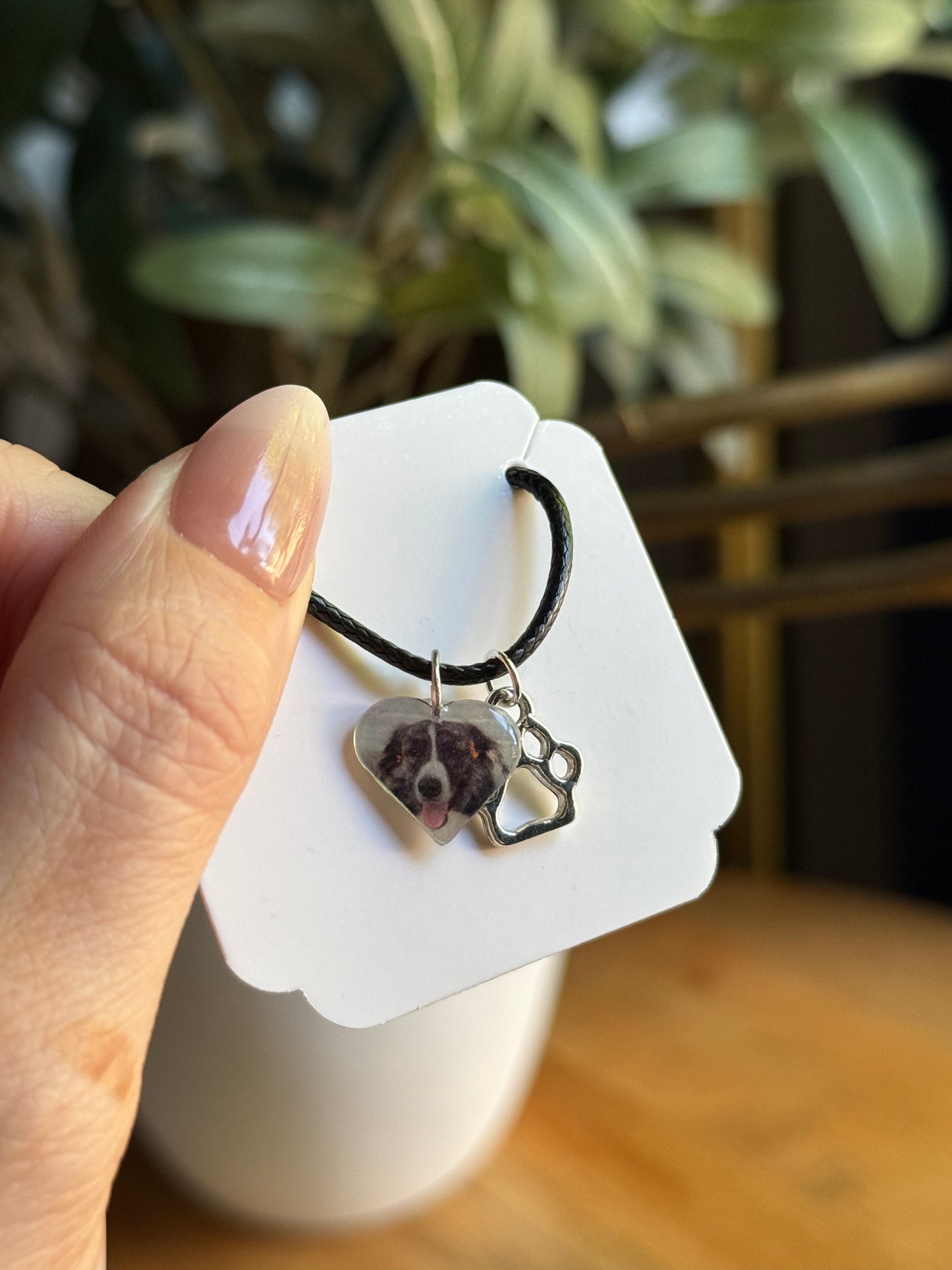 Pet Paw Print Heart Necklace