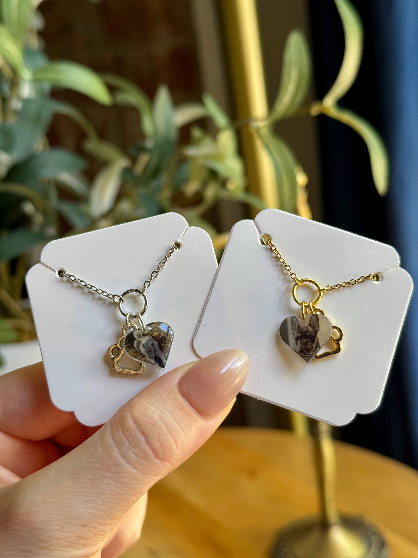 Pet Paw Print Heart Necklace