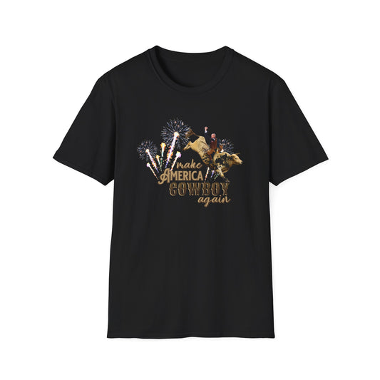 Make America Cowboy Again - Trump Bull Riding - Rustic Font
