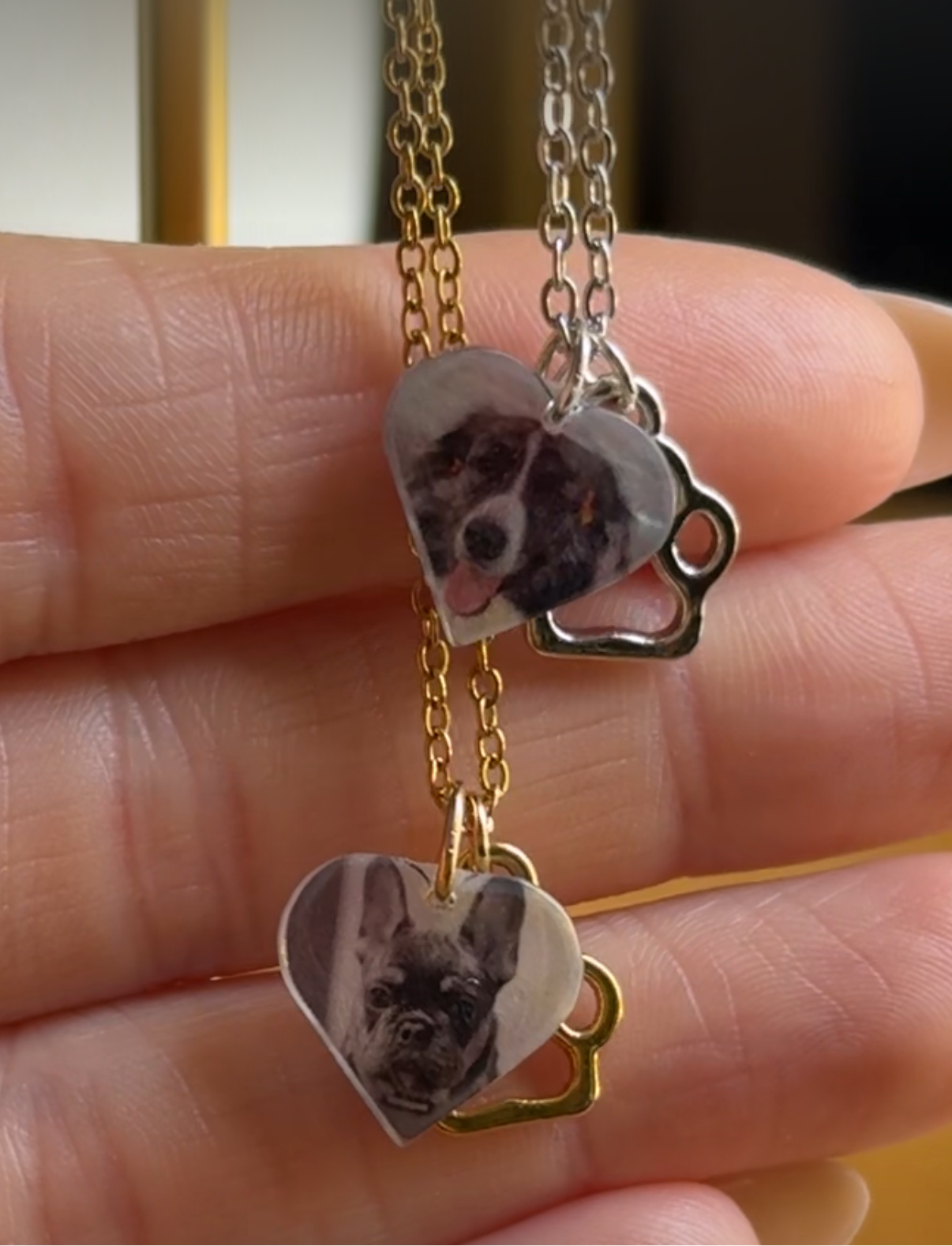 Pet Paw Print Heart Necklace
