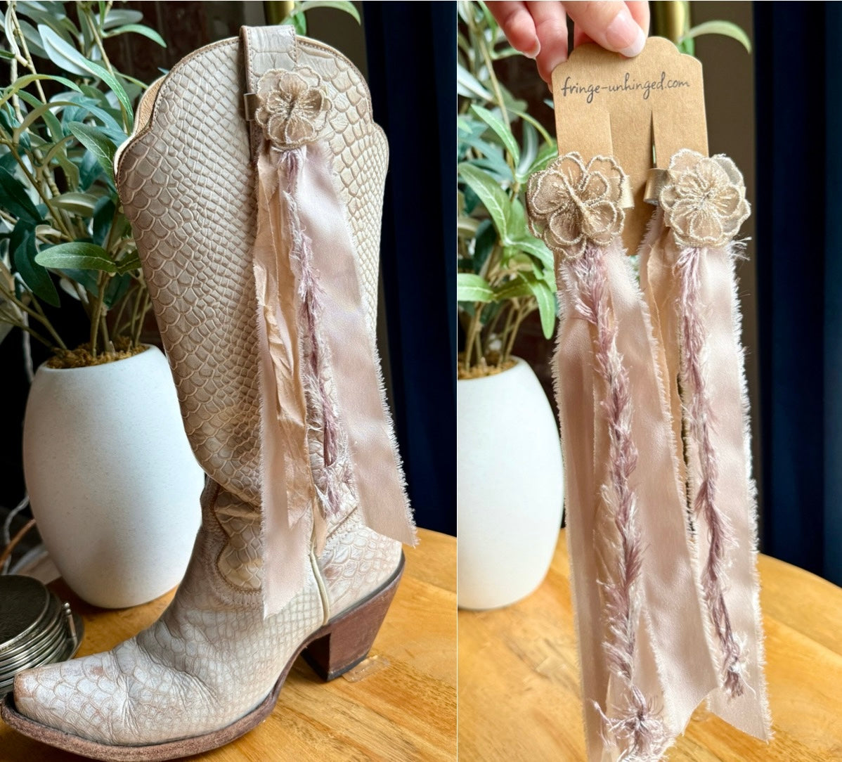 Boot Tassels – Fabric Flower #8
