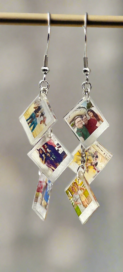 3 Photo Custom Earrings {Micro Memories}