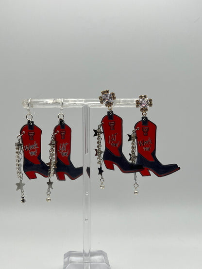 Texas Tech Cowboy Boot Earrings