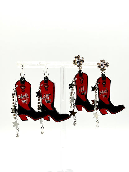 Texas Tech Cowboy Boot Earrings
