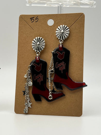 Texas Tech Cowboy Boot Earrings