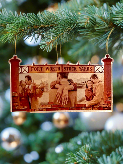 Stockyards Theme Custom Photo Rearview Mirror Ornament {Micro Memories}