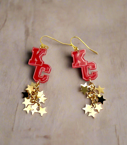 KC Stars & Mahomes Jersey Earrings