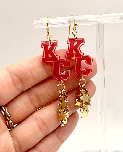 KC Stars & Mahomes Jersey Earrings
