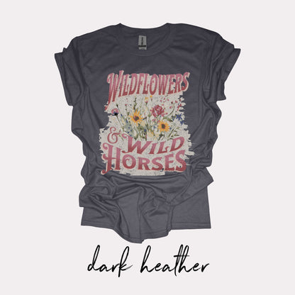 Wild Flowers & Wild Horses T-shirt - Lainey Wilson Tee - Country music: Embrace the Freedom of Life