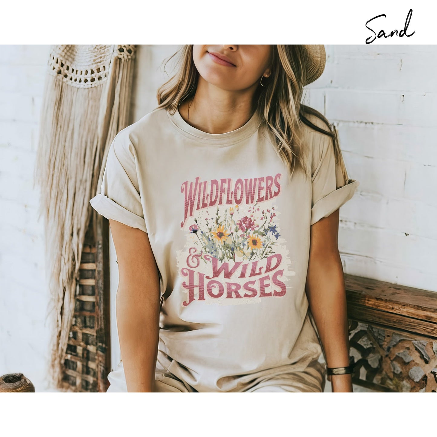 Wild Flowers & Wild Horses T-shirt - Lainey Wilson Tee - Country music: Embrace the Freedom of Life