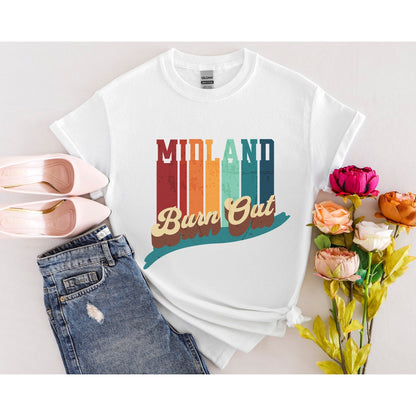 Midland Burn Out Retro T-shirt: Vintage Vibes with a Country Twist