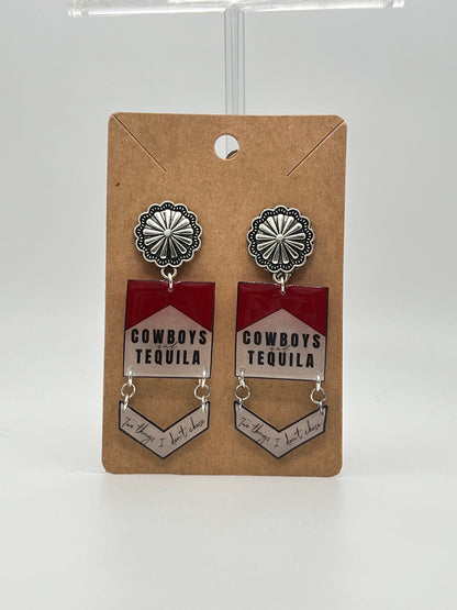 Cowboys & Tequila: "Two things I don’t chase!" Western Earrings