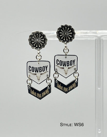 Cowboy Take Me Away! Western Concho Earrings