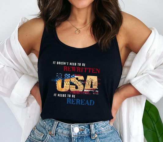 It Needs To Be Reread, US Constitution Tank Top - 4th of July Tank Top