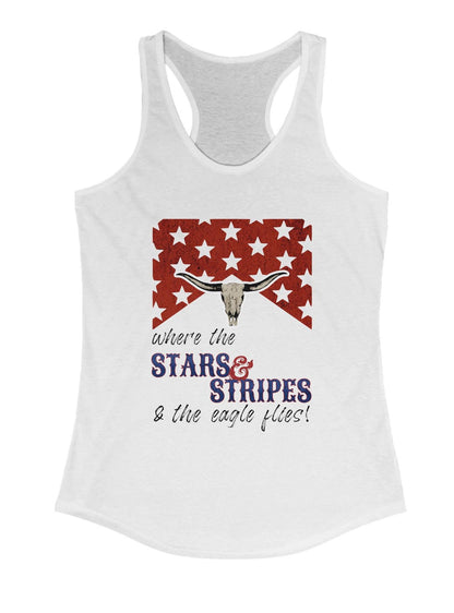 Where the Stars and Stripes & The Eagle Flies - 4th of July Tank Top Aaron Tippin Tribute