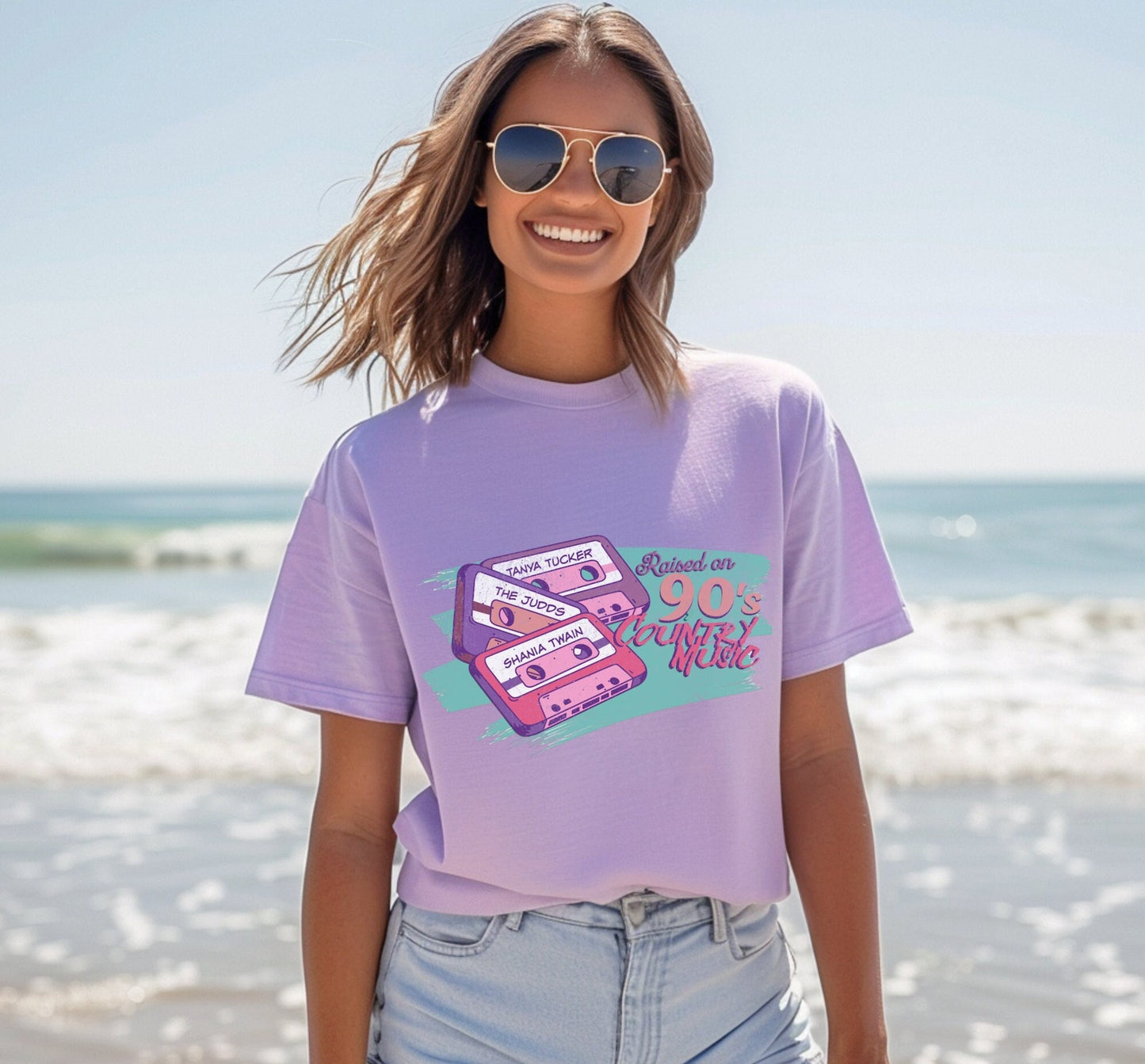 Raised on 90's country music - Tanya Tucker, Shania Twain, The Judds - cassette tapes nostalgia shirt