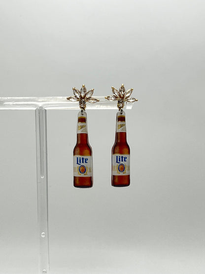 Miller Lite Beer Bottle earrings