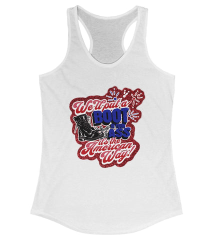 We'll Put a Boot in Ass Glitter 4th of July Tank Top, Toby Keith Tribute Tank