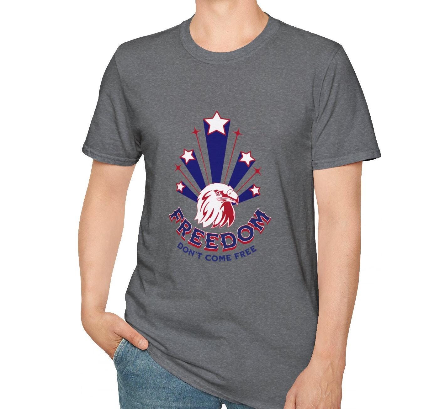 4th of July T-Shirt "Freedom Don't Come Free" Bald Eagle Tribute T-Shirt - Honor Toby Keith and Celebrate Freedom