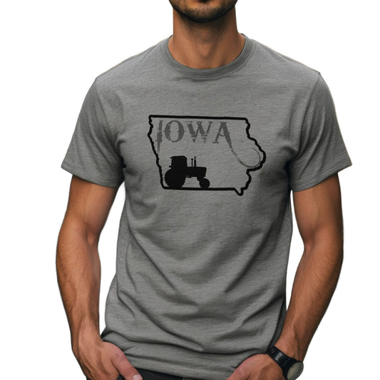 4450 & Iowa Silhouette John Deere Farming T-shirt