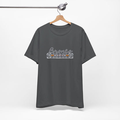 Ford Bronco Hindquarters Grid Vintage Front & Back Design -- Bella+Canvas 3001 Unisex T-Shirt