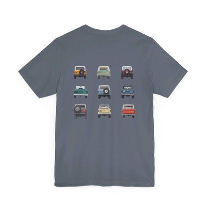 Ford Bronco Hindquarters Grid Vintage Front & Back Design -- Bella+Canvas 3001 Unisex T-Shirt