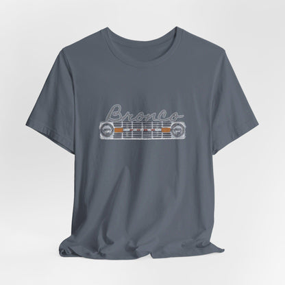 Ford Bronco Hindquarters Grid Vintage Front & Back Design -- Bella+Canvas 3001 Unisex T-Shirt