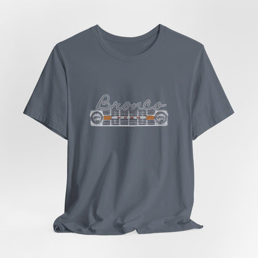 Ford Bronco Hindquarters Grid Vintage Front & Back Design -- Bella+Canvas 3001 Unisex T-Shirt